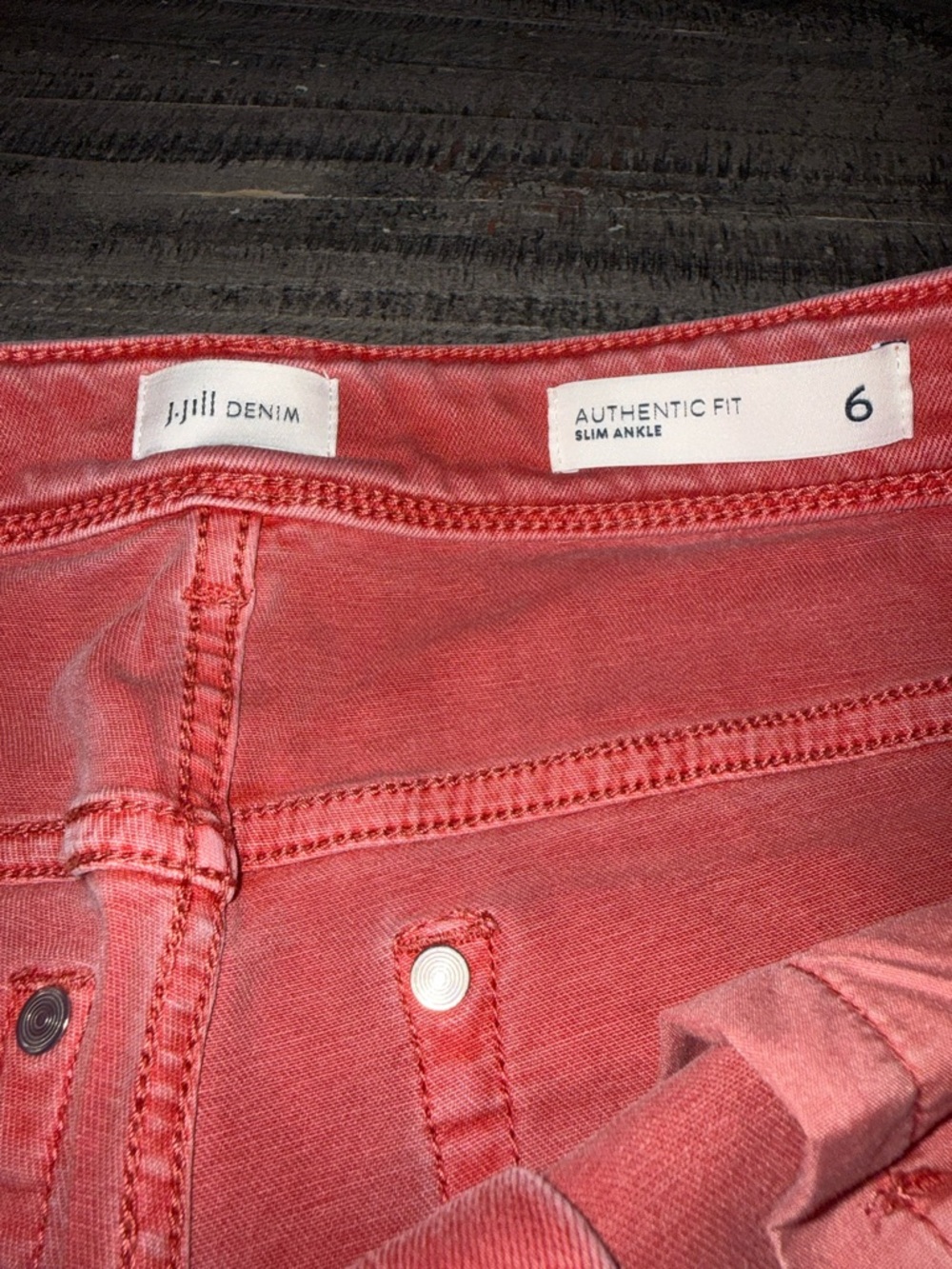 J. Jill Authentic Fit Light Red Clover Slim Ankle Jeans sz 6 - Picture 4 of 8
